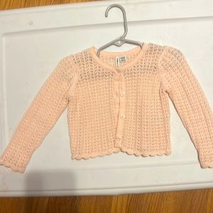 Light pink Janie and jack cardigan 12-18m